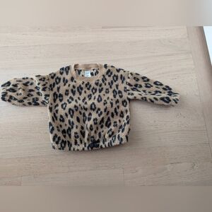 Carter's Tan and Black Leopard Sweater - 6 M